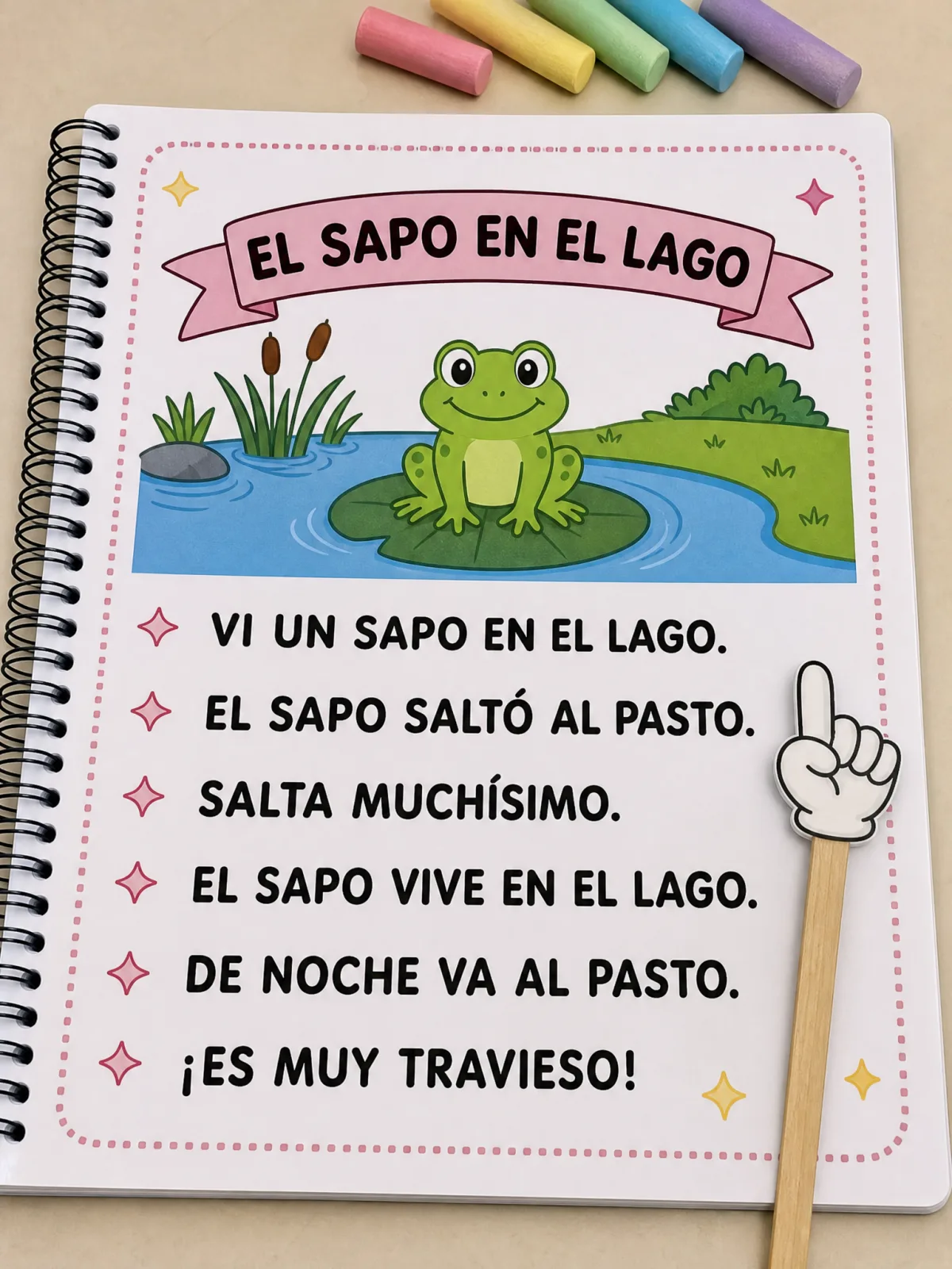 Actividad El Sapo en el Lago: lectura de oraciones simples